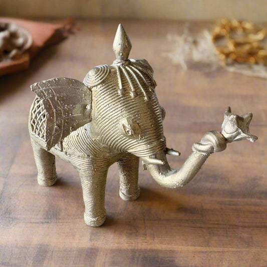 Dokra Brass Cow and Calf Set – Handcrafted Odisha Tribal Art Figurine - ArtisanSoul