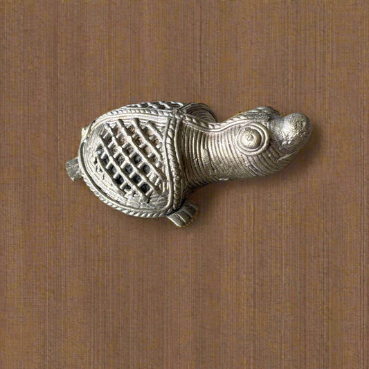 Medium Dokra Brass Tortoise Figurines – Handcrafted Tribal Art from Dhenkanal, Odisha (Pair)) - ArtisanSoul