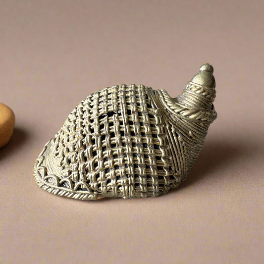 Handmade Brass Snail Paperweight – Dokra Tribal Art from Odisha - ArtisanSoul