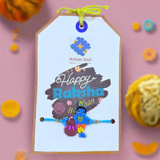 Krishna Rakhi for Kids | Bal Krishna Cartoon Rakhi Online - ArtisanSoul
