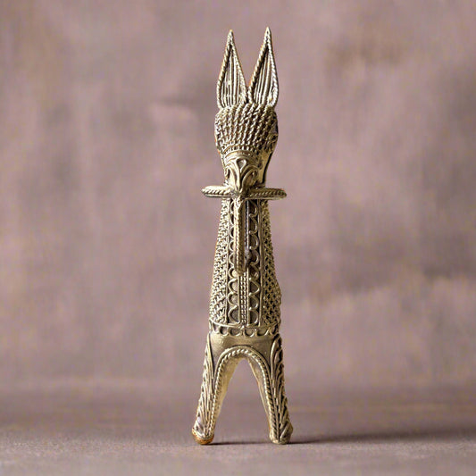 Dokra Medium Brass Horse – Handcrafted Art from Bankura - ArtisanSoul