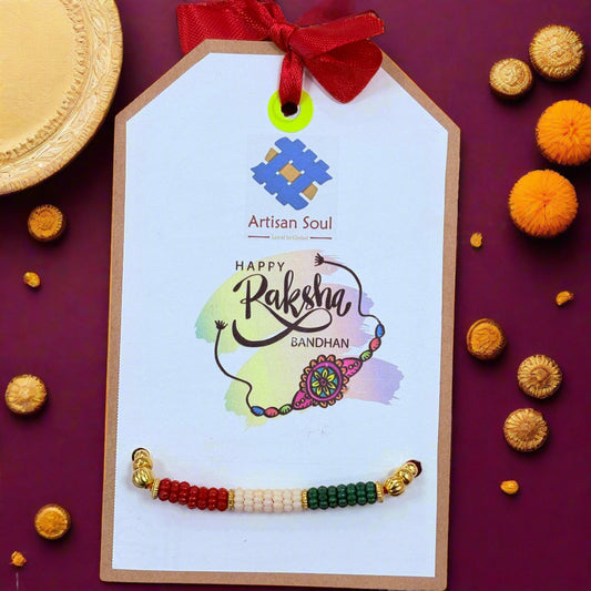 Tricolor Rakhi | Handmade Indian Flag Rakhi for Brother - ArtisanSoul