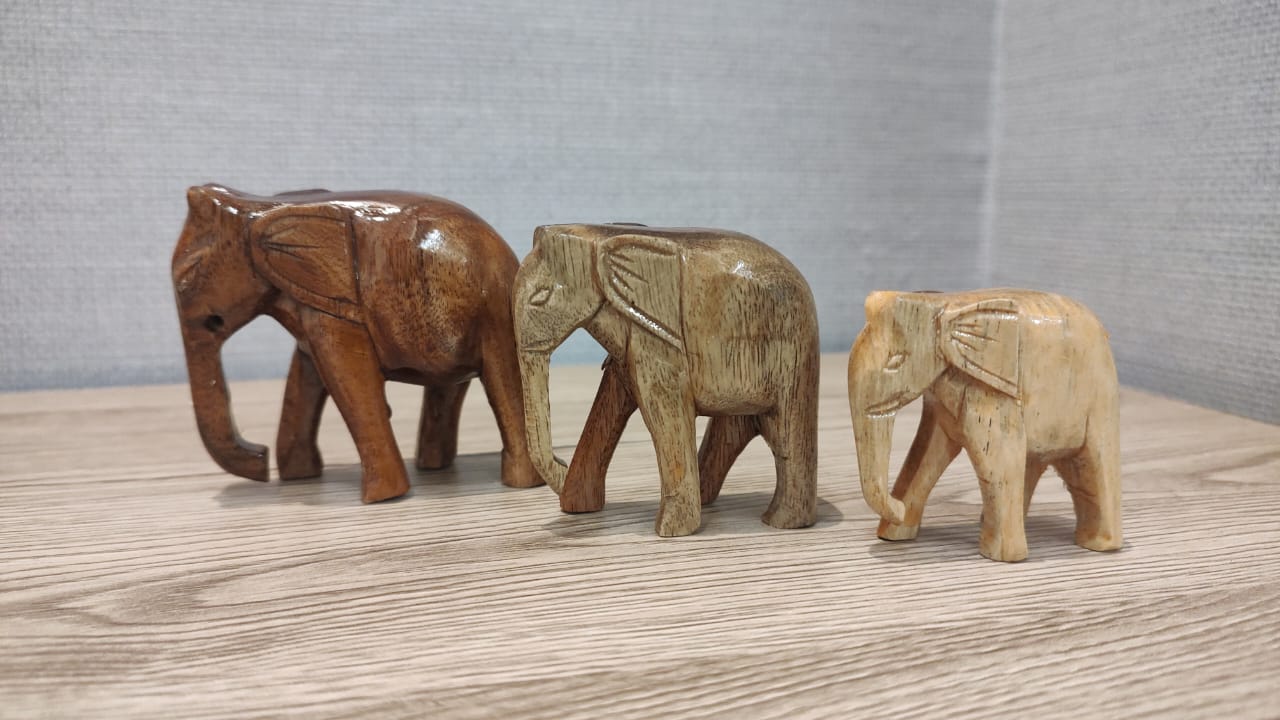 Wooden Elephant Set of 3 - ArtisanSoul