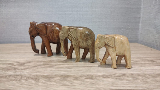 Wooden Elephant Set of 3 - ArtisanSoul