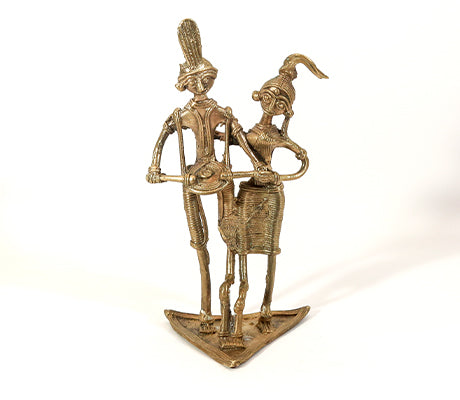 Authentic Dokra Craft - Tribal Dancing Couple - ArtisanSoul