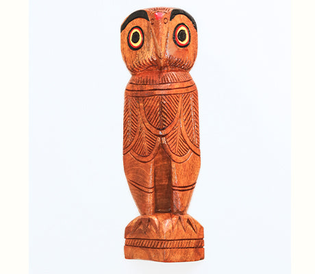 Wooden Owl (Pancha) from Burdwan - 16.5 Inches - ArtisanSoul