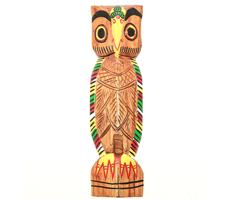 Wooden Owl (Pancha) from Burdwan - 15.25 Inches - ArtisanSoul