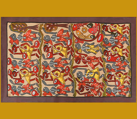 Pattachitra Painting on Handmade Paper - 22.5 x 14.25 inches - ArtisanSoul