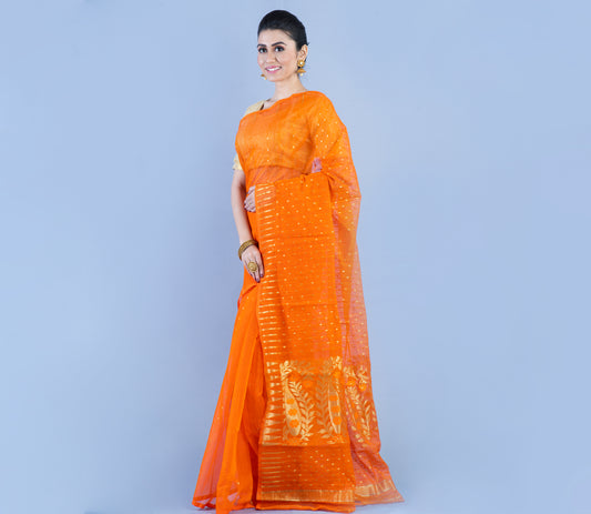 Handloom Saree with all over Zari Work - ArtisanSoul