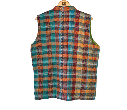 Khesh Jacket - Blue Checkered - ArtisanSoul