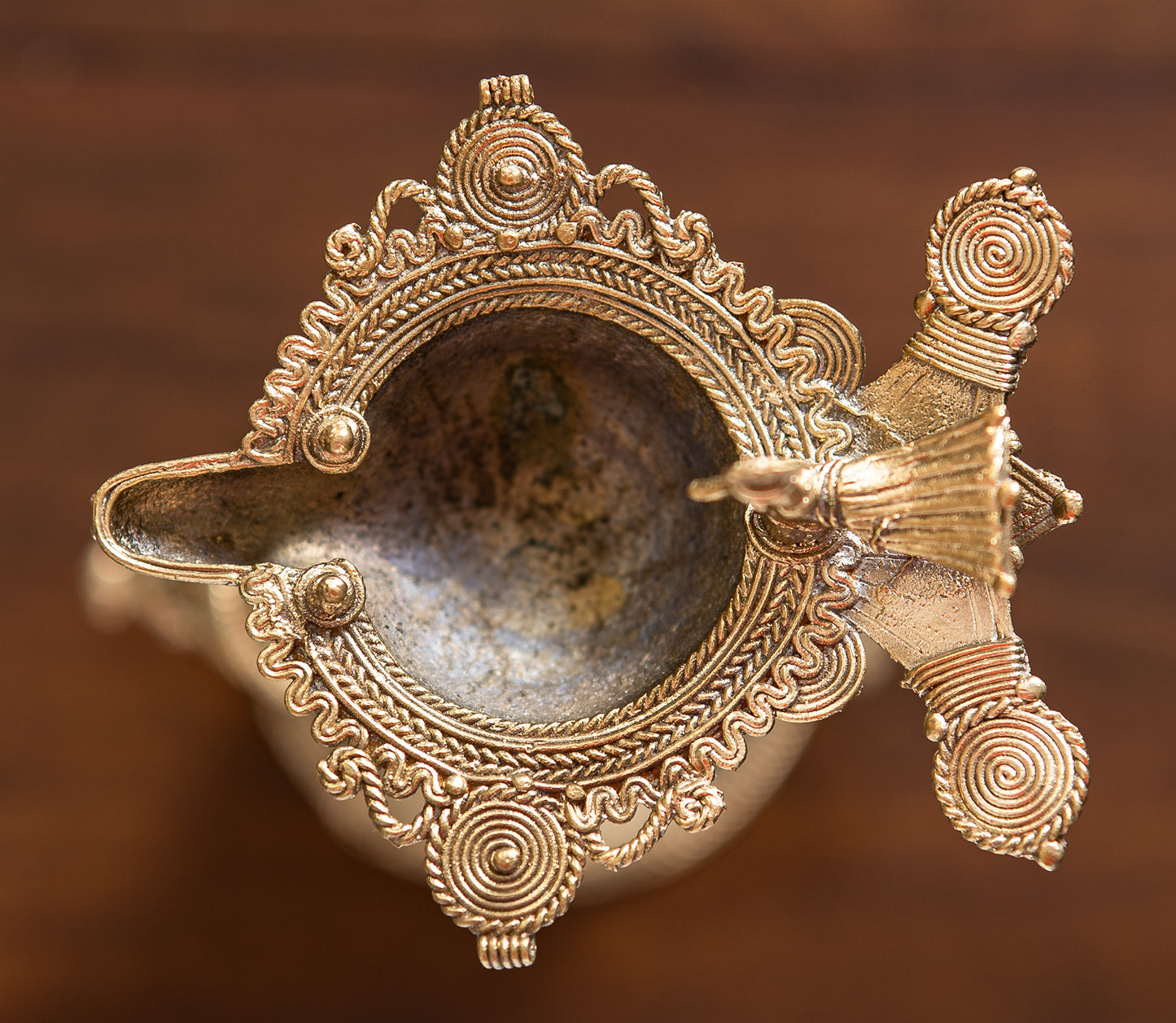 Authentic Dokra Art from Odisha - Elephant Lamp Big - ArtisanSoul