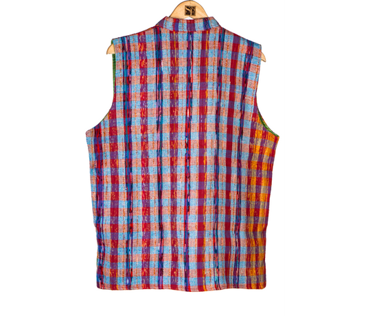 Khesh Jacket - Red Checkered - ArtisanSoul