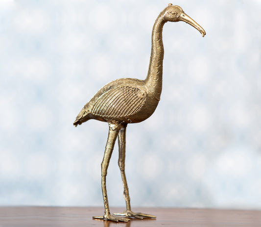 Authentic Dokra Art from Odisha - Crane Pair Big - ArtisanSoul