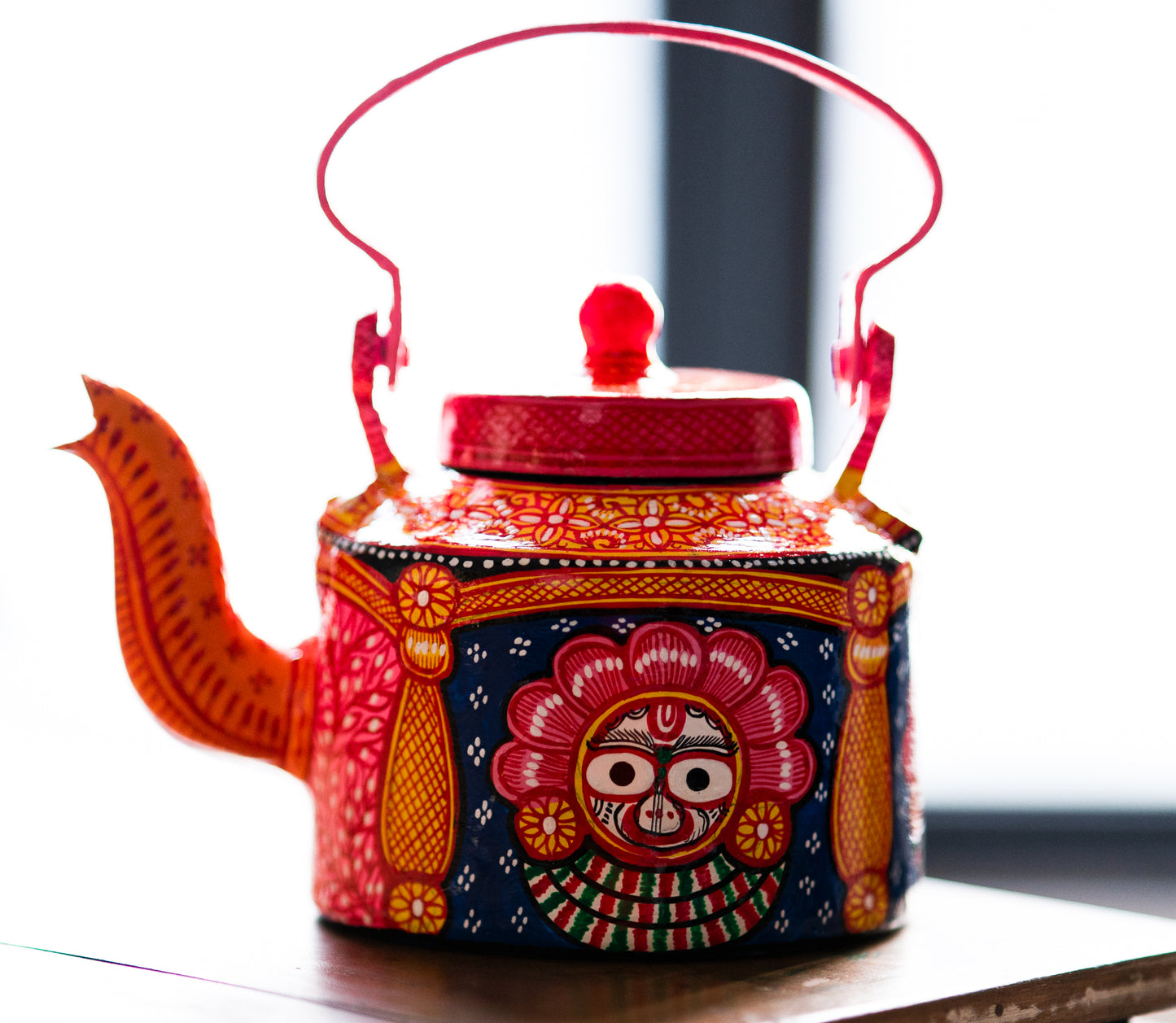 Pattachitra on Aluminium Kettle from Odisha - Multicolored - ArtisanSoul