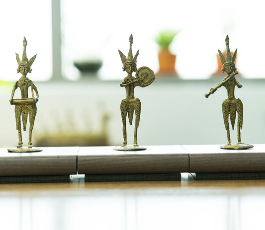 Authentic Dokra Craft - Tribal Musician Set - from Burdwan - ArtisanSoul