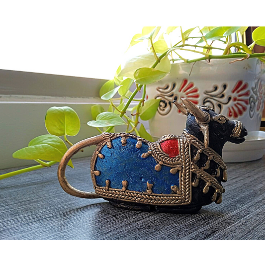 Authentic Dokra Craft - Blue Nandi Bull - ArtisanSoul