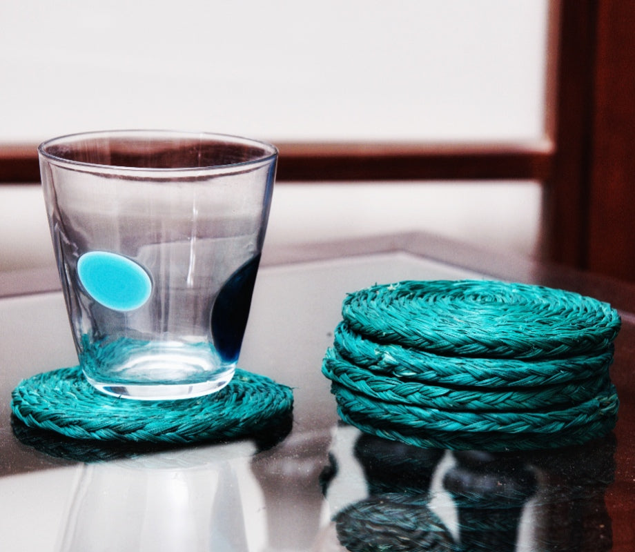 Coaster Set of Sabai Grass - Blue - ArtisanSoul