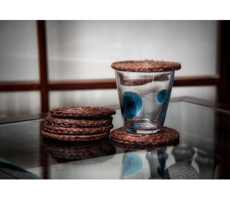 Coaster Set of Sabai Grass - Dark Brown - ArtisanSoul