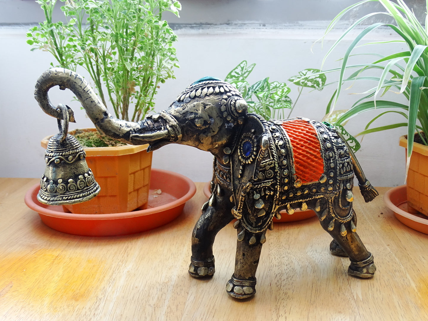 Authentic Dhokra Craft from Chhattisgarh - Elephant with Bell - ArtisanSoul