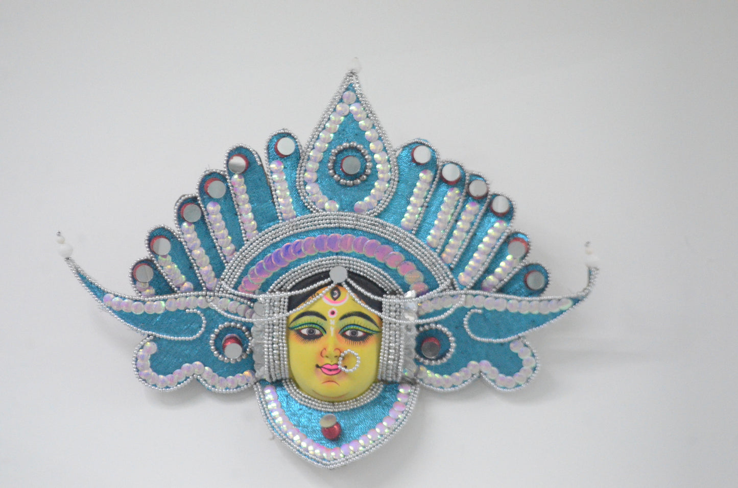 Chhau Mask - Durga Face Blue - ArtisanSoul