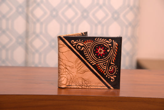 Batik Printed Leather Men's Wallet - ArtisanSoul