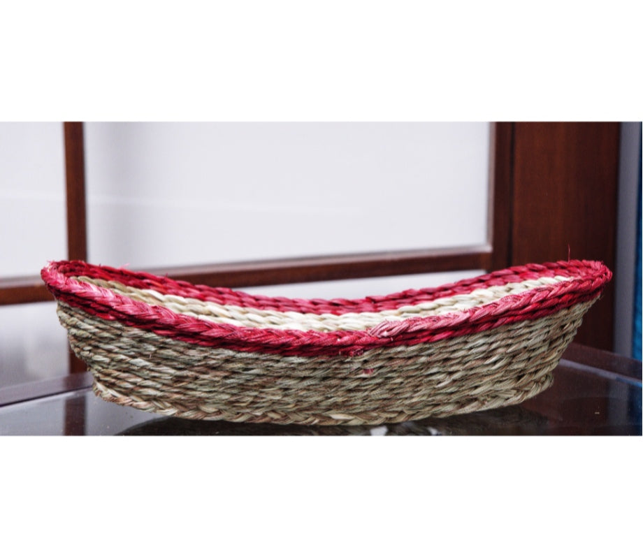 Fruit Basket of Sabai Grass from - Red and Natural - ArtisanSoul