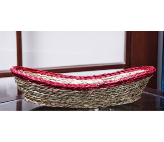 Fruit Basket of Sabai Grass from - Red and Natural - ArtisanSoul