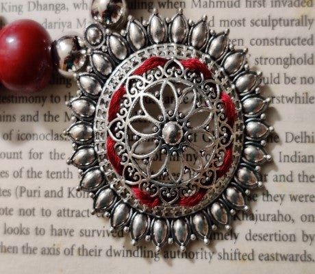 Ethnic Handcrafted Necklace - Maroon - ArtisanSoul