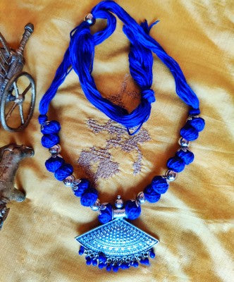 Ethnic Handcrafted Necklace - Royal Blue - ArtisanSoul