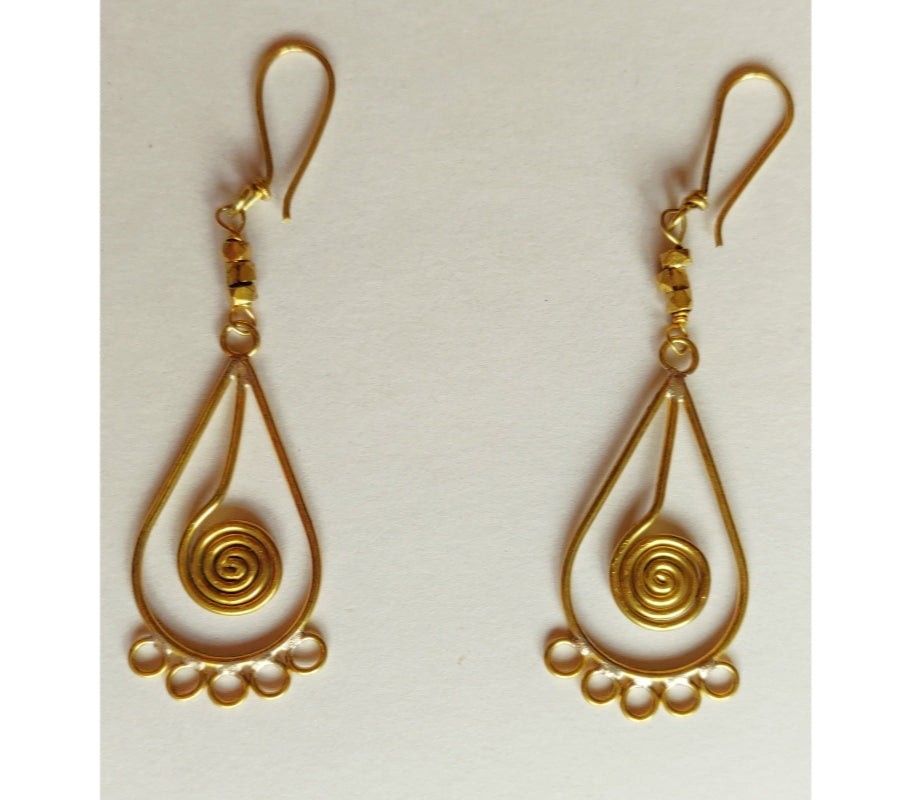 Handcrafted Dokra Necklace with Earring from Odisha - Drop Design - ArtisanSoul