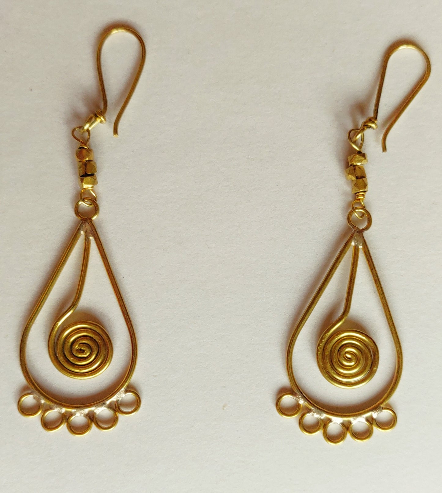 Handcrafted Dokra Necklace from Odisha - Maroon Threaded Circle Coil Type - ArtisanSoul