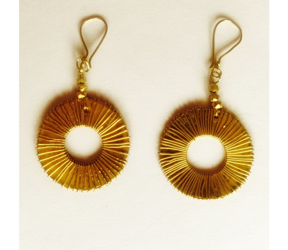 Handcrafted Dokra Necklace with Earring from Odisha - Blue Threaded Double coil Design - ArtisanSoul