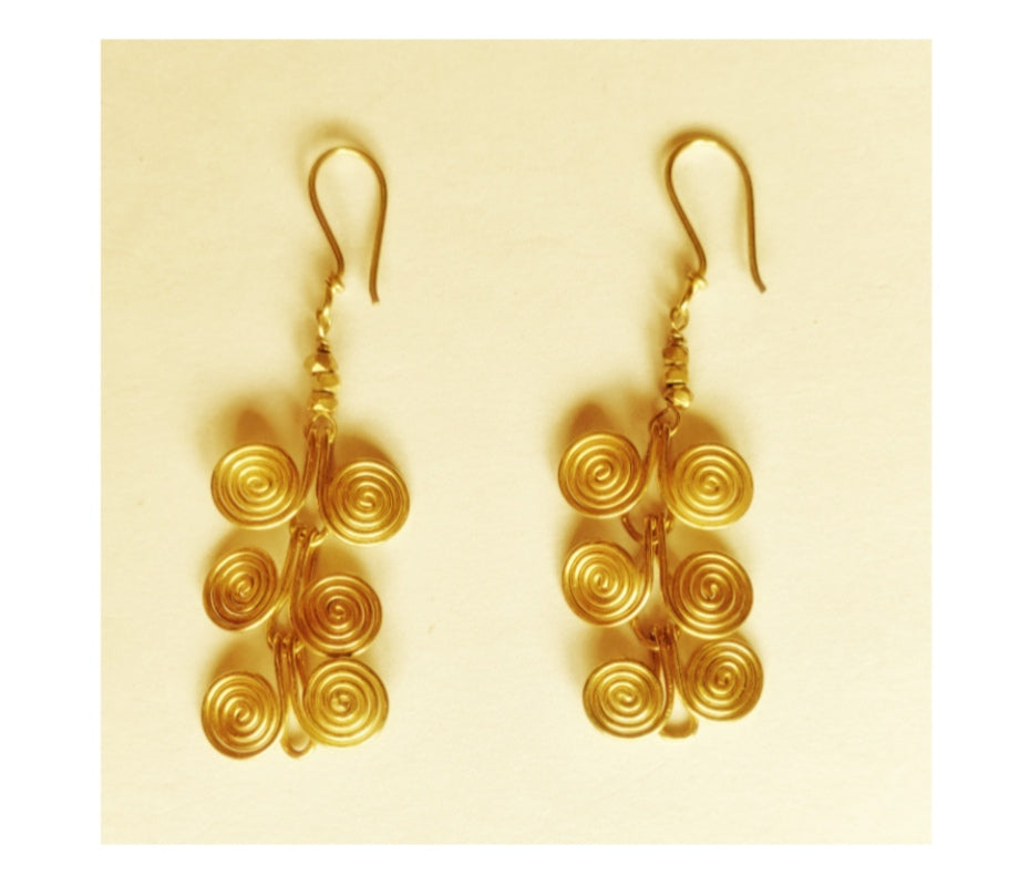 Handcrafted Dokra Necklace from Odisha - Black Threaded Spiral Design - ArtisanSoul