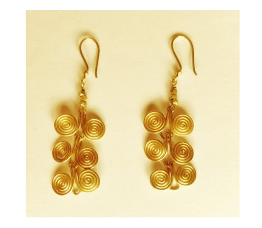 Handcrafted Dokra Necklace from Odisha - Black Threaded Spiral Design - ArtisanSoul