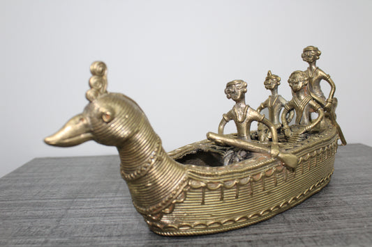 Authentic Dokra Craft from odisha - Boat - ArtisanSoul