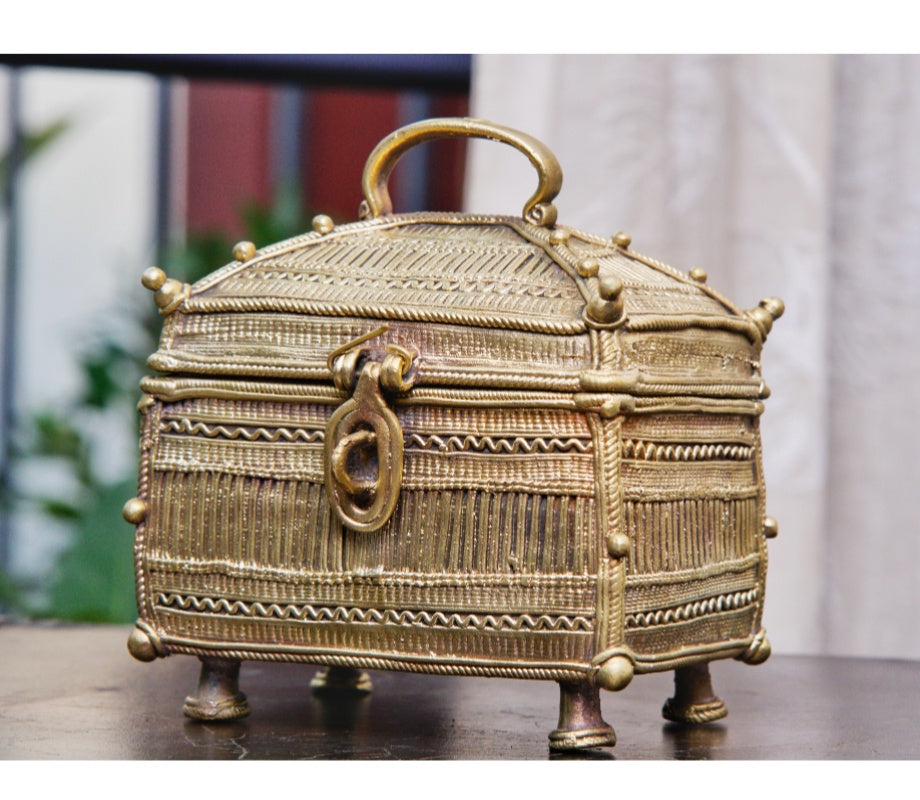 Dokra Jewelry Box From Odisha - ArtisanSoul