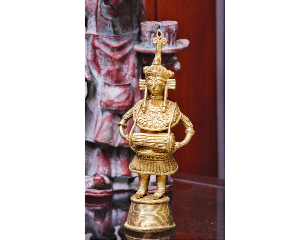 Authentic Dokra Craft - Musician with Drum