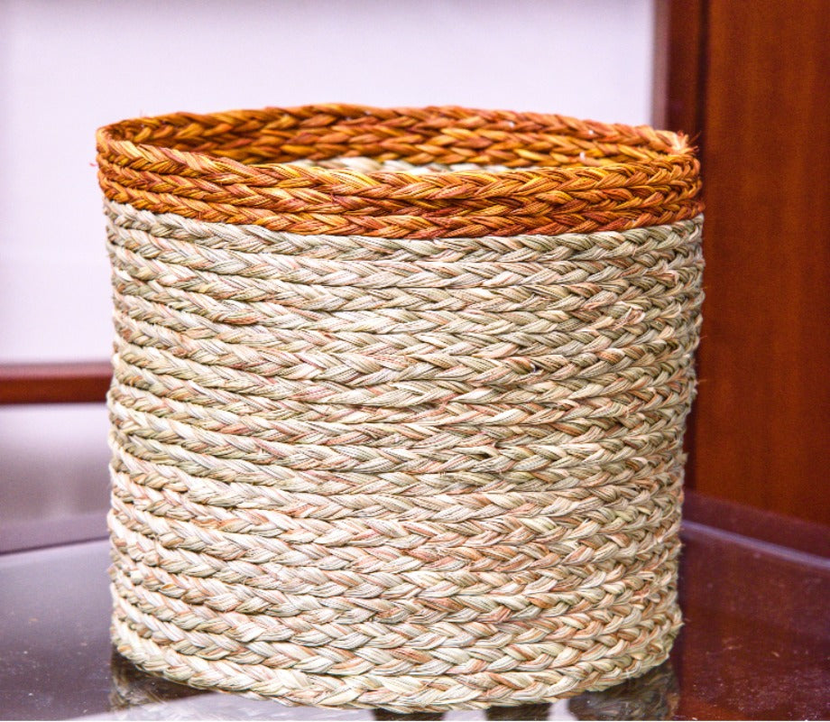 Planter made of Sabai Grass from Medinipur - Natural - ArtisanSoul