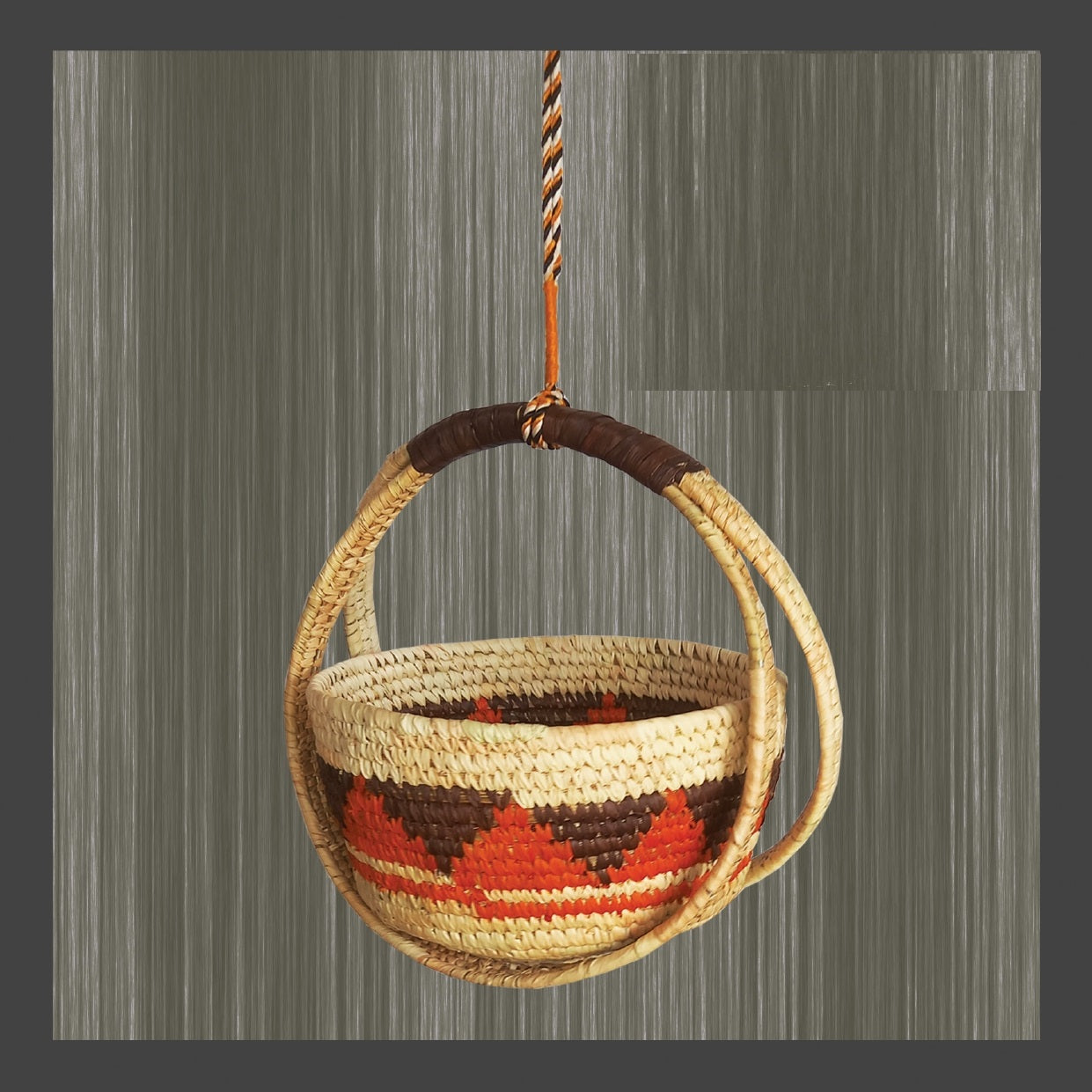Sabai Grass Planter = Natural Orange and Brown - ArtisanSoul