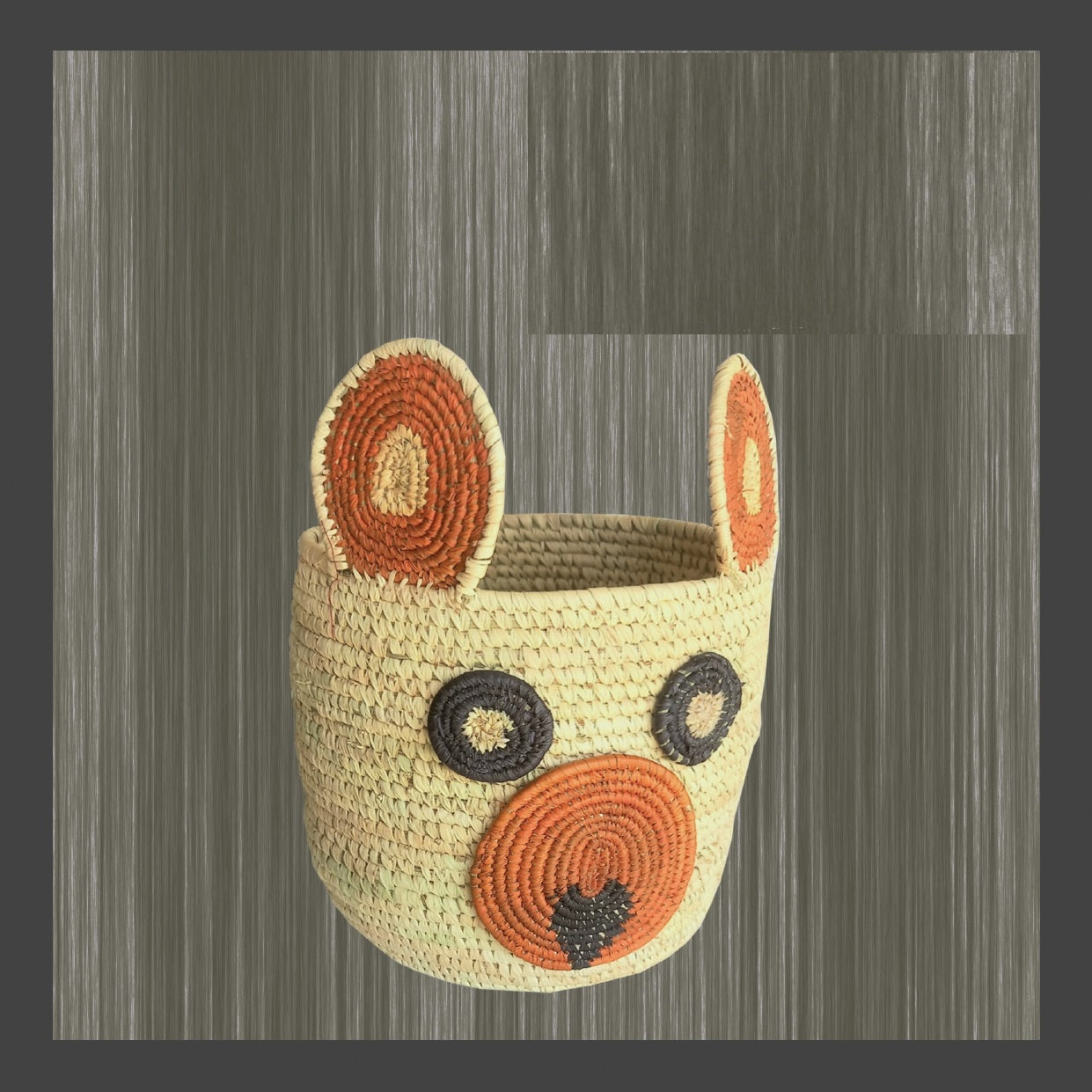Planter of Sabai Grass - Dog face design - ArtisanSoul