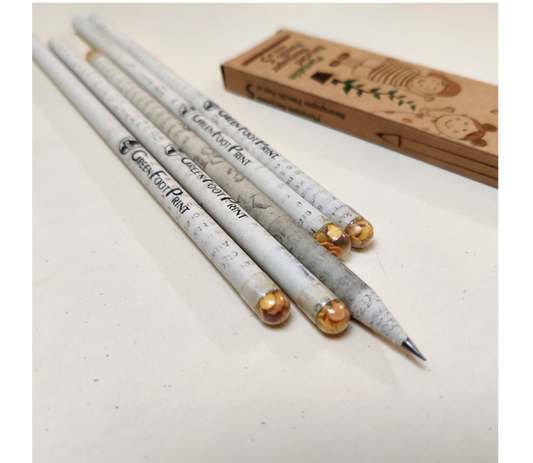 Plantable Recycled News Paper Seed Pencils - Set of 10 - ArtisanSoul