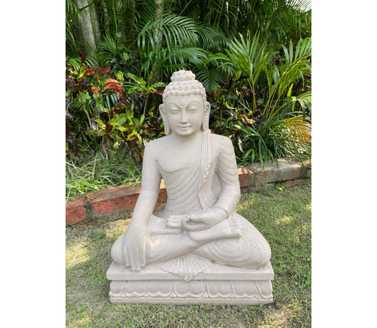 Stone carving from Odisha - Buddha 2 Feet - ArtisanSoul
