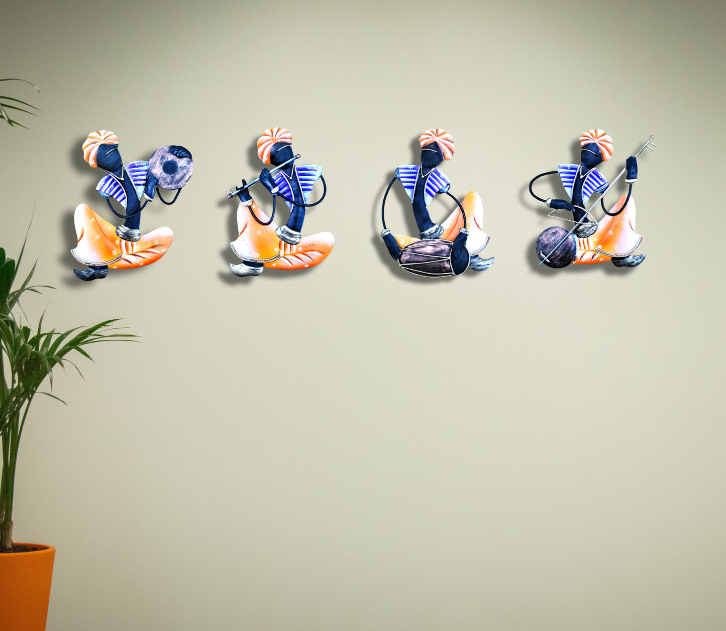 Wrought Iron Craft Chhattisgarh - Set of 4 Musician - ArtisanSoul