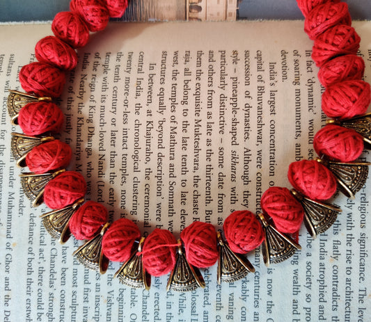 Ethnic Handcrafted Necklace - Red - ArtisanSoul