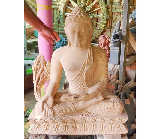 Stone Carving from Odisha - Gautam Buddha 4 feet - ArtisanSoul