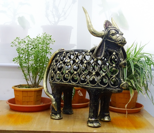 Authentic Dhokra Art from Chhattisgarh - Nandi - ArtisanSoul