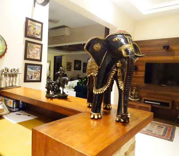 Authentic Dhokra Art from Chhattisgarh Standing Decorated Elephant