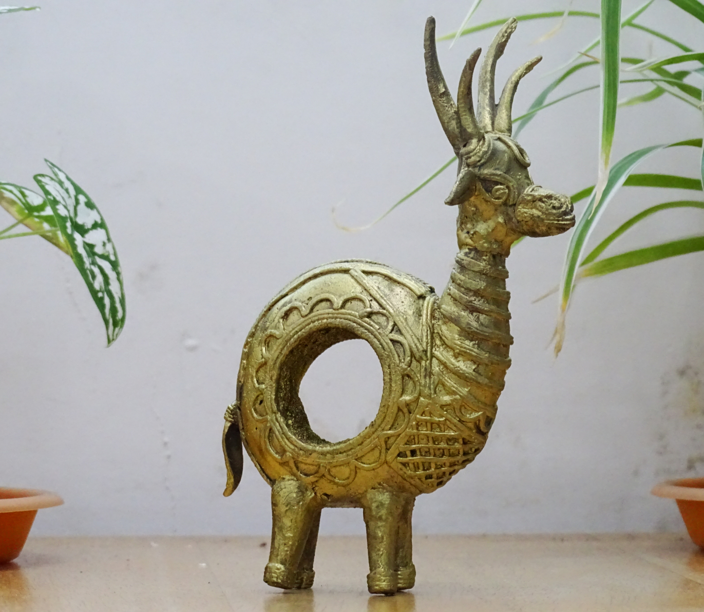 Authentic Dokra Craft from Bengal - Deer Paper Holder - ArtisanSoul