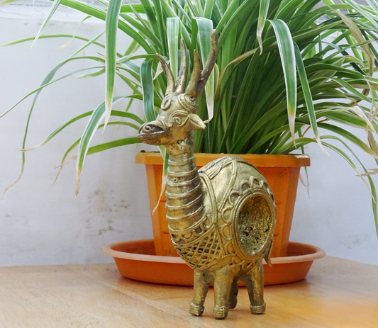 Authentic Dokra Craft from Bengal - Deer Paper Holder - ArtisanSoul