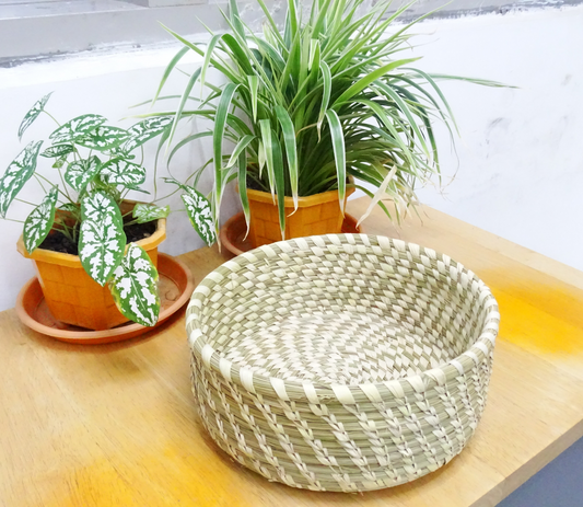 Fruit Basket of Sabai Grass from Odisha - Natural - ArtisanSoul